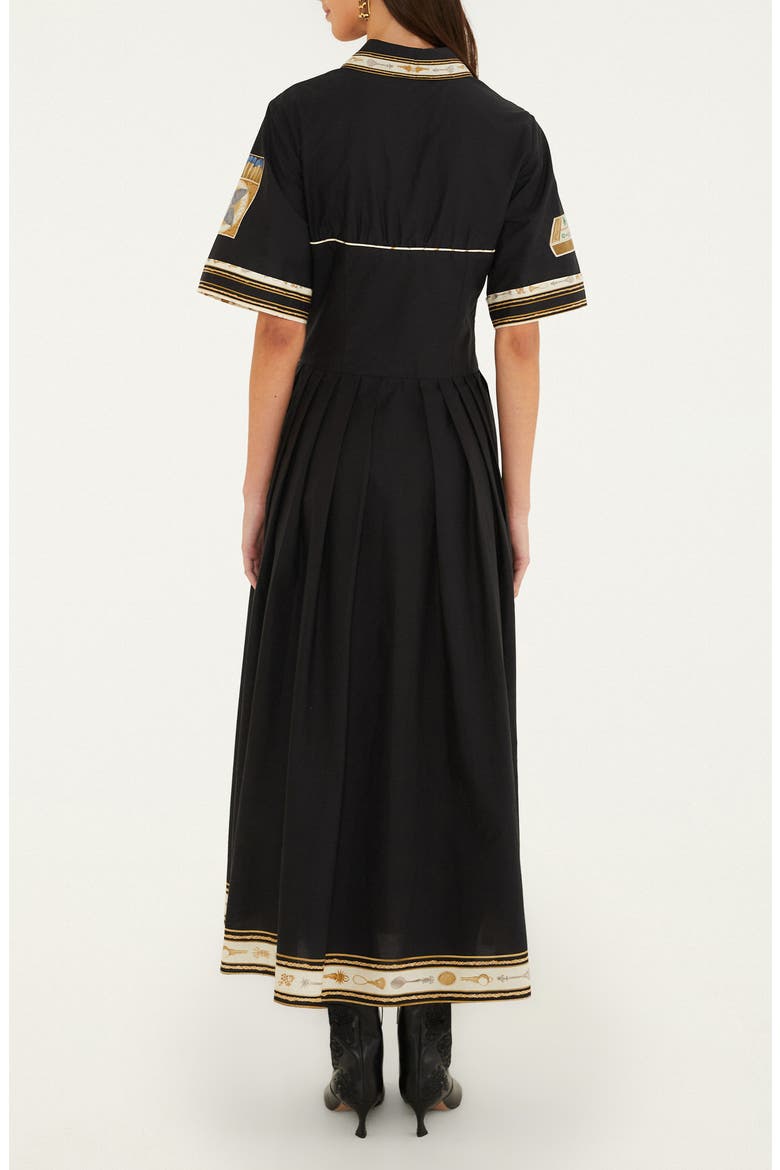 Vintage Souvenirs Midi Dress, Alternate, color, BLACK