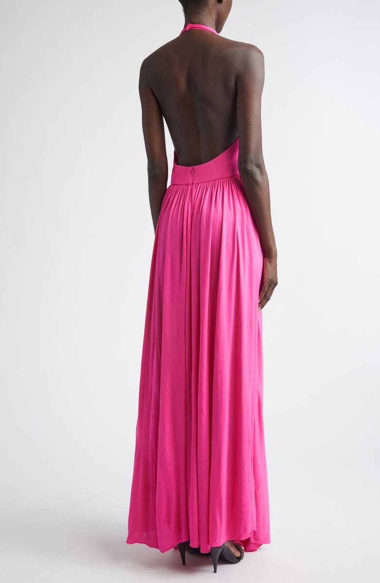 Givenchy Draped Jersey Halter Neck Gown, Alternate, color, Fuchsia