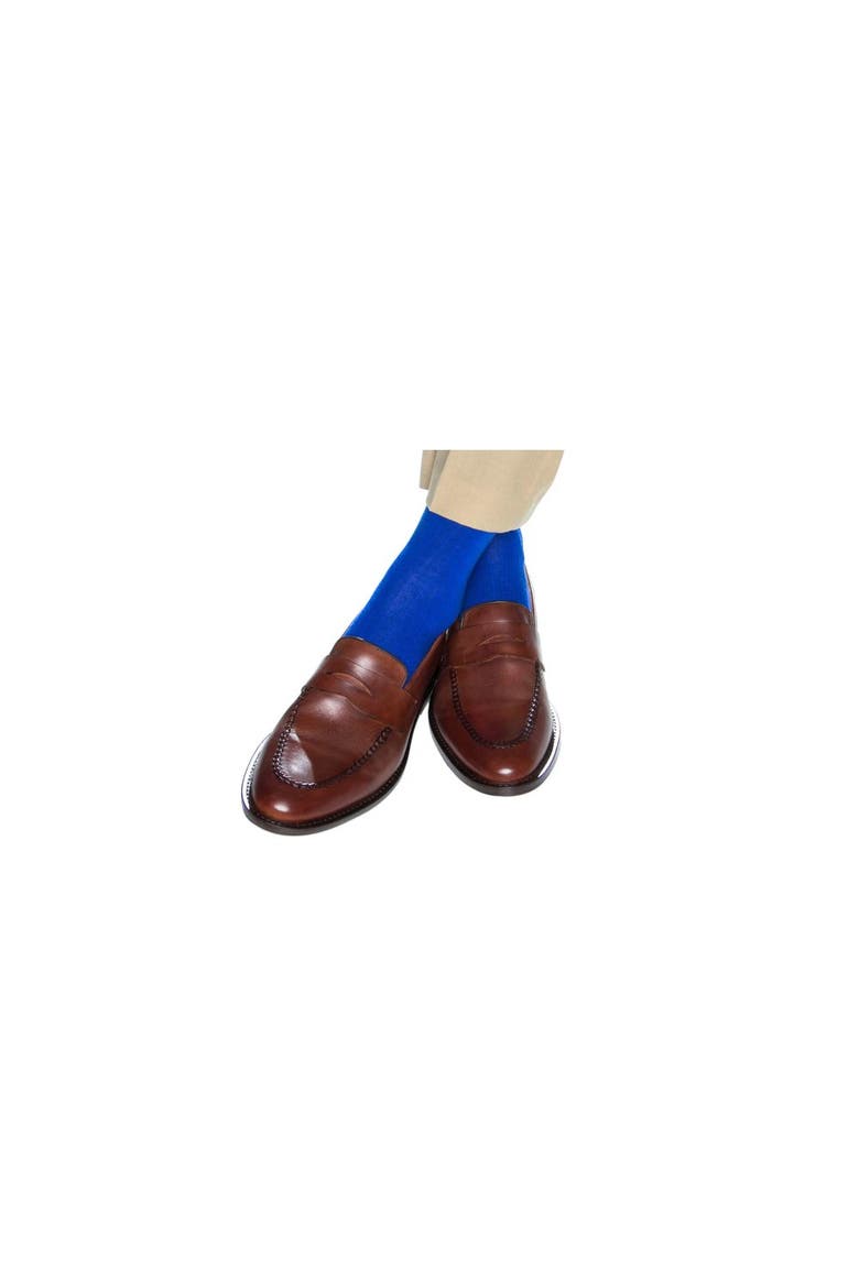 Sutton Fine Merino Wool Solid Color Ribbed Socks, Alternate, color, Royal Blue