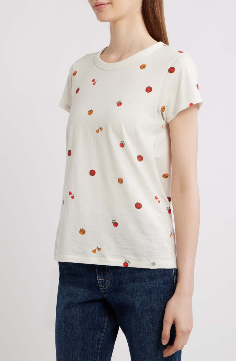 rag & bone Tomatoes Cotton Graphic Baby Tee, Alternate, color, Ecru
