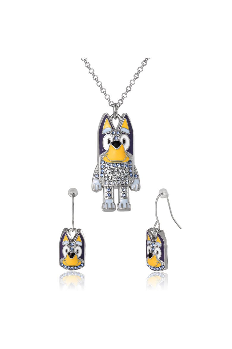 Pendant Necklace & Fish Hook Earrings Set, Official License, Main, color, Blue