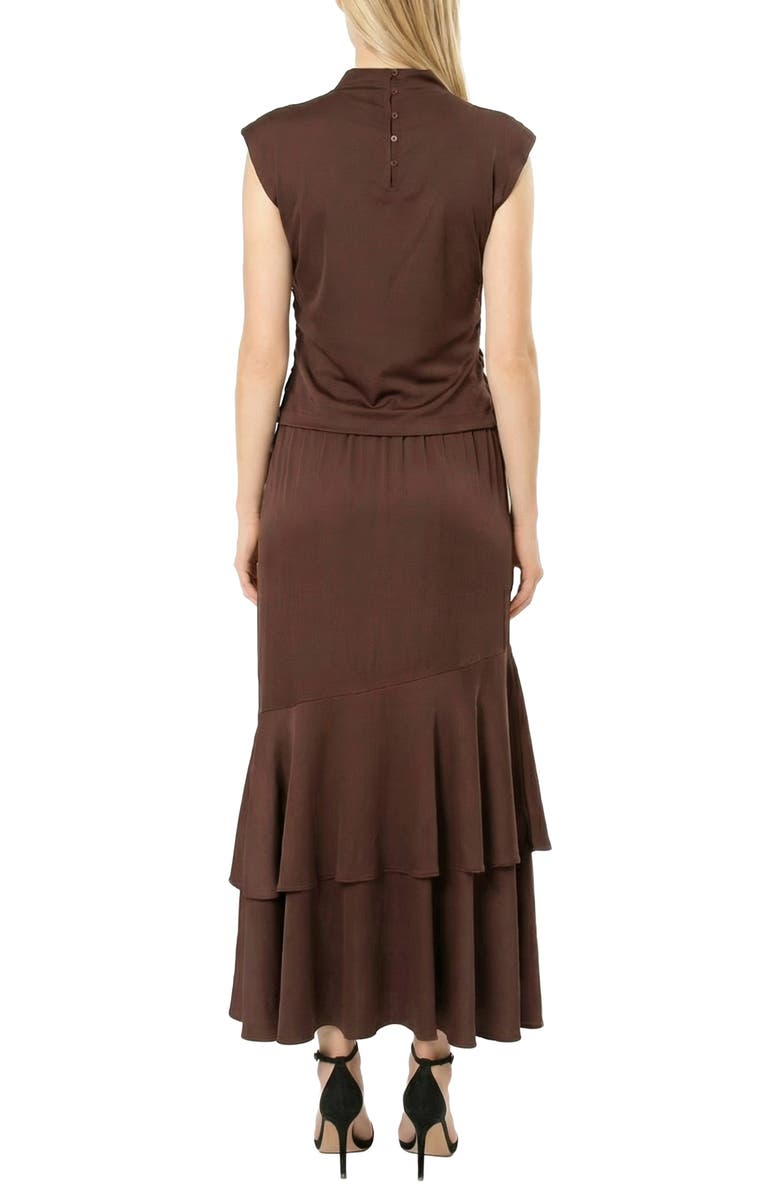 AREA STARS Solid Tulip Hem Skirt, Alternate, color, Brown