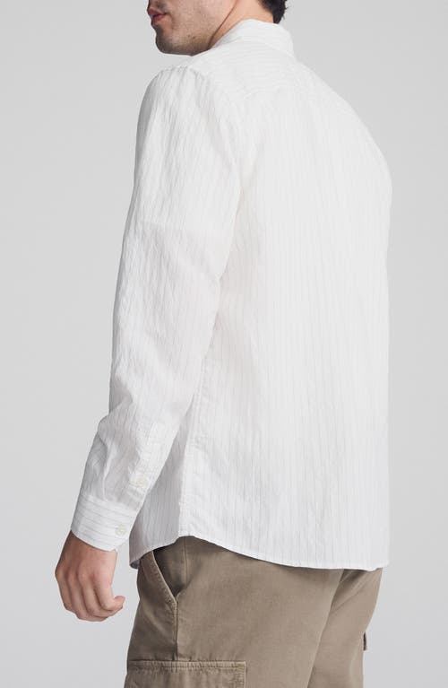 Mavi Jeans Regular Fit Stripe Button-up Shirt In White