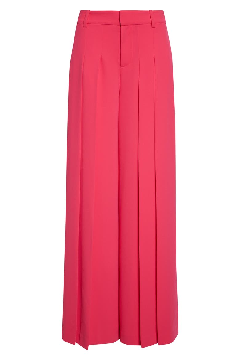 Blaire Pleated High Waist Wide Leg Pants, Alternate, color, DEEP PINK