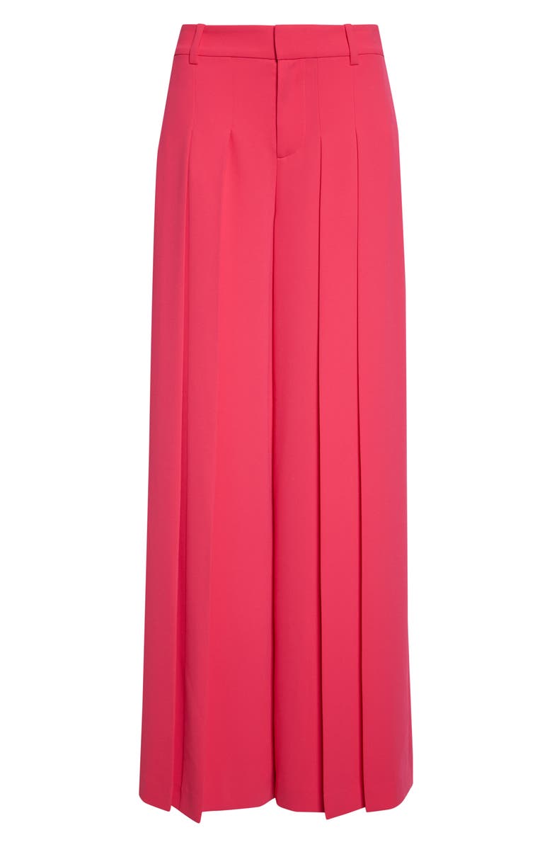 Alice + Olivia Blaire Pleated High Waist Wide Leg Pants, Alternate, color, Deep Pink