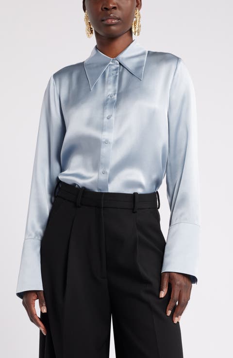 Megan Renee Silk Button-Up Shirt