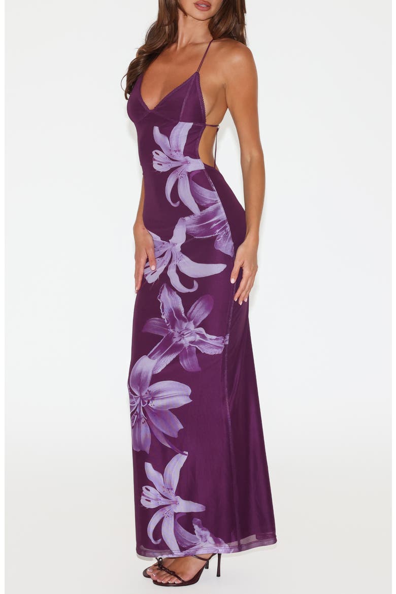Orielle Floral Maxi Dress, Main, color, PURPLE ORCHID
