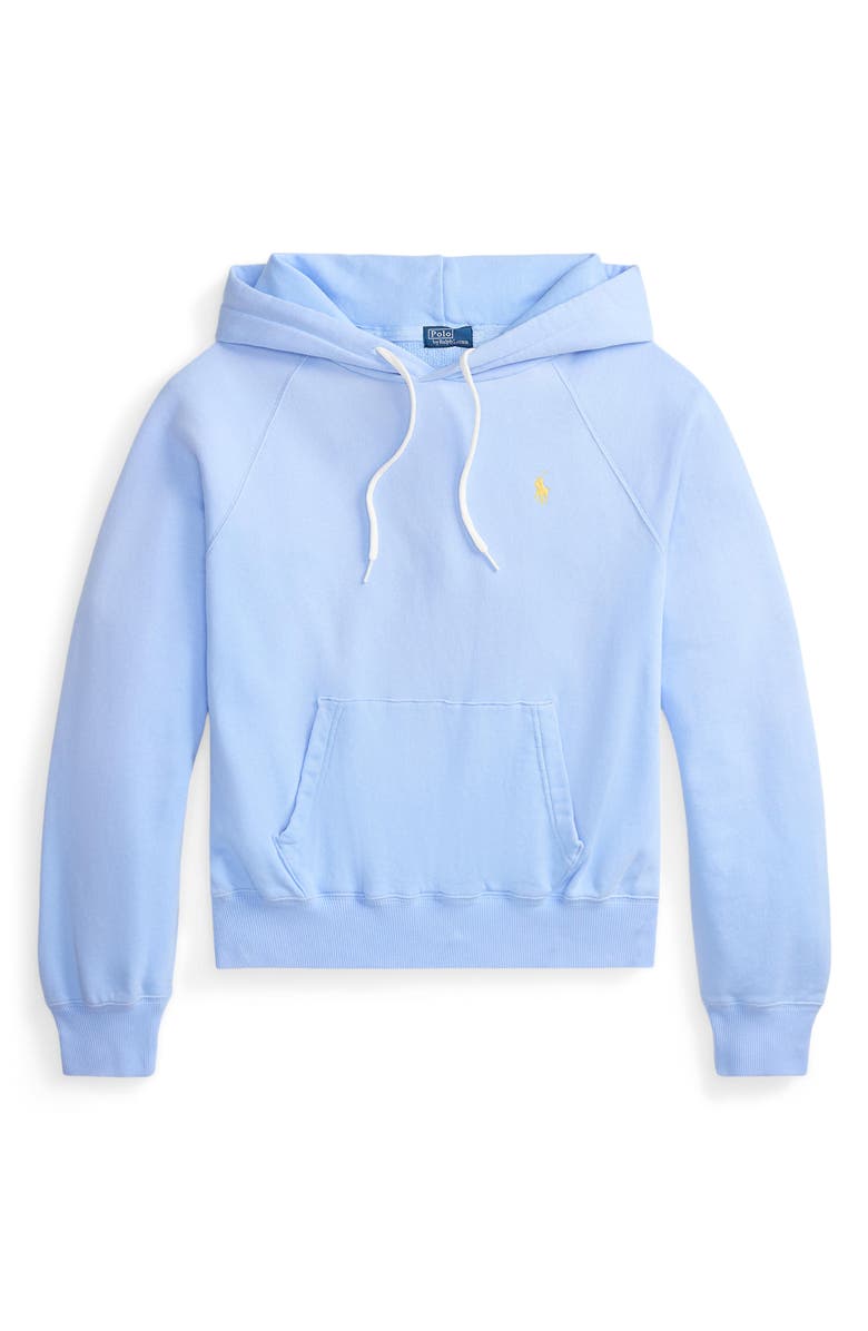 Polo Ralph Lauren Shrunken Fit Cotton Fleece Hoodie, Alternate, color, Baby Blue