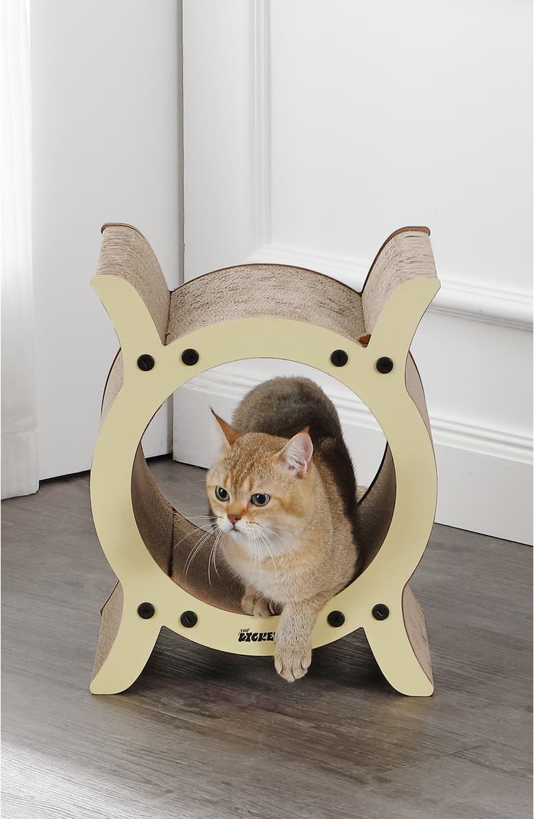The Licker Store Nyan Modern Cardboard Tunnel Cat Scratcher with Catnip, Alternate, color, Almond