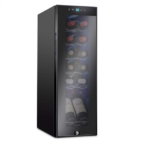 12 Bottle Compressor Wine Refrigerator, Freestanding Wine Cooler with Lock