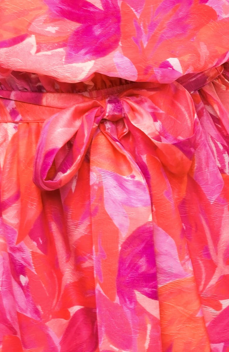 FLYING TOMATO Floral Print Halter Minidress, Alternate, color, Fuchsia