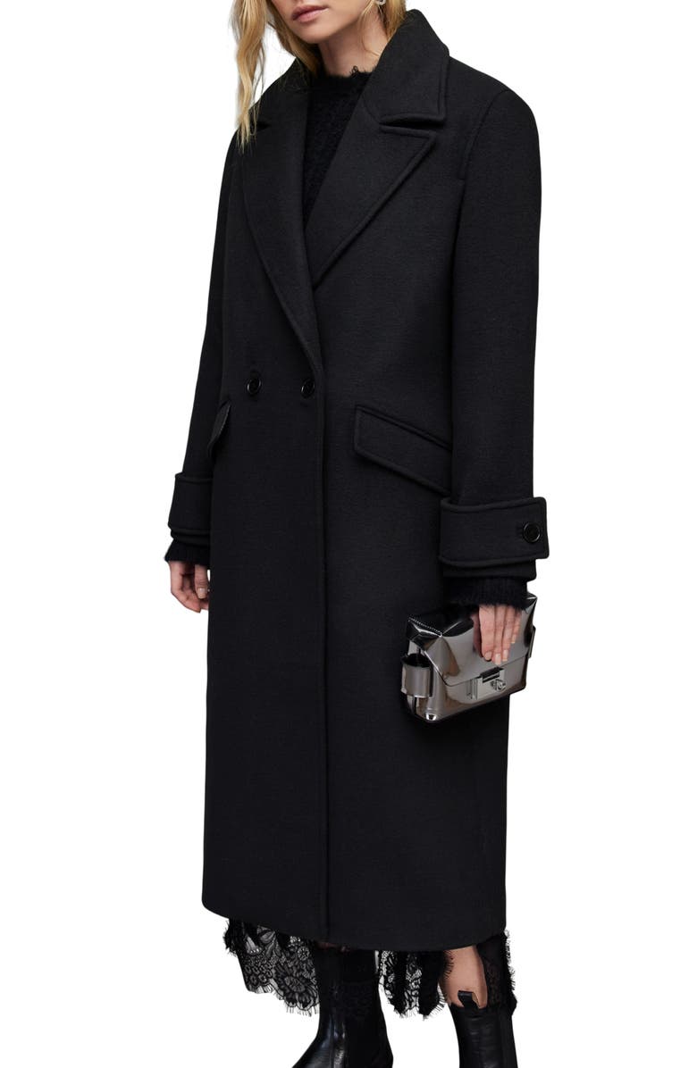 AllSaints Mabel Wool Blend Coat, Alternate, color,