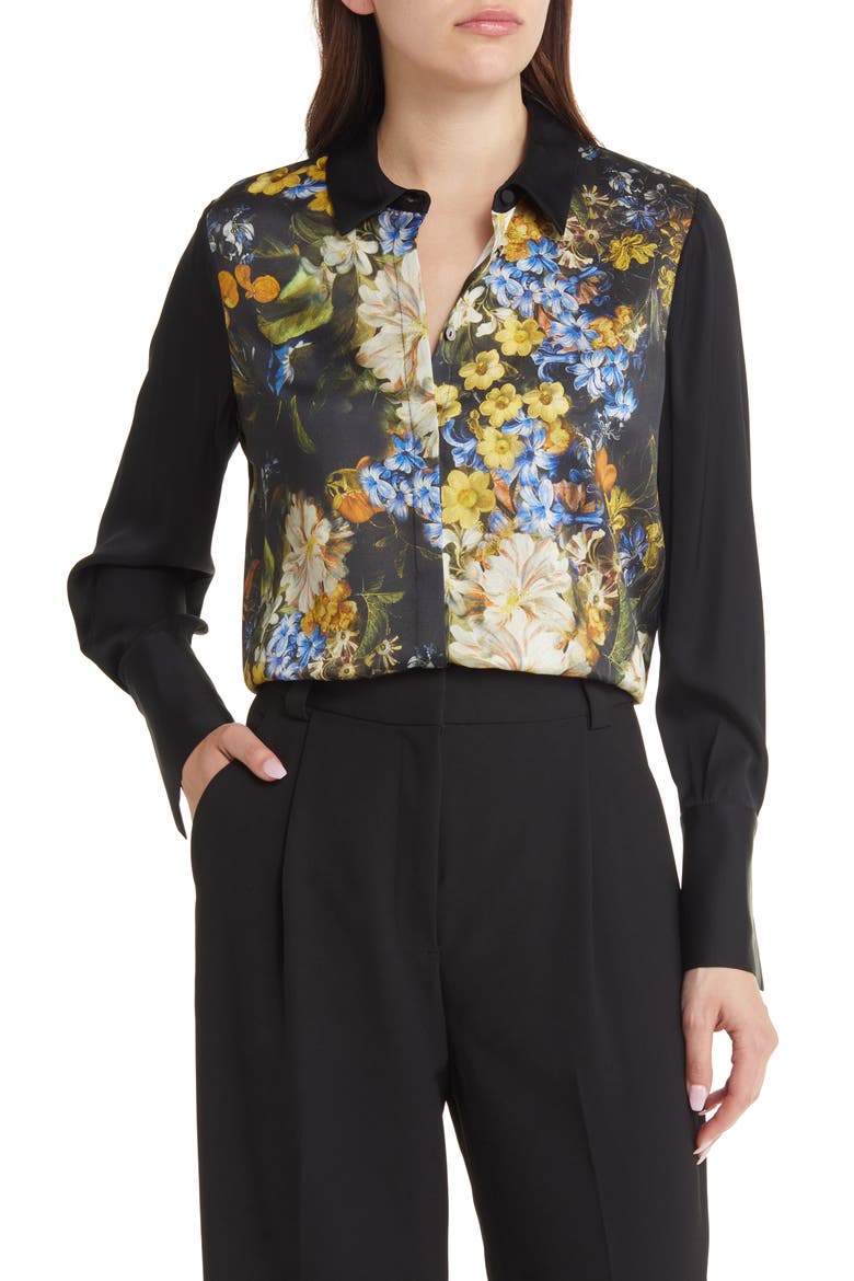 Nessa Print Blouse, Main, color, BLACK MULTI