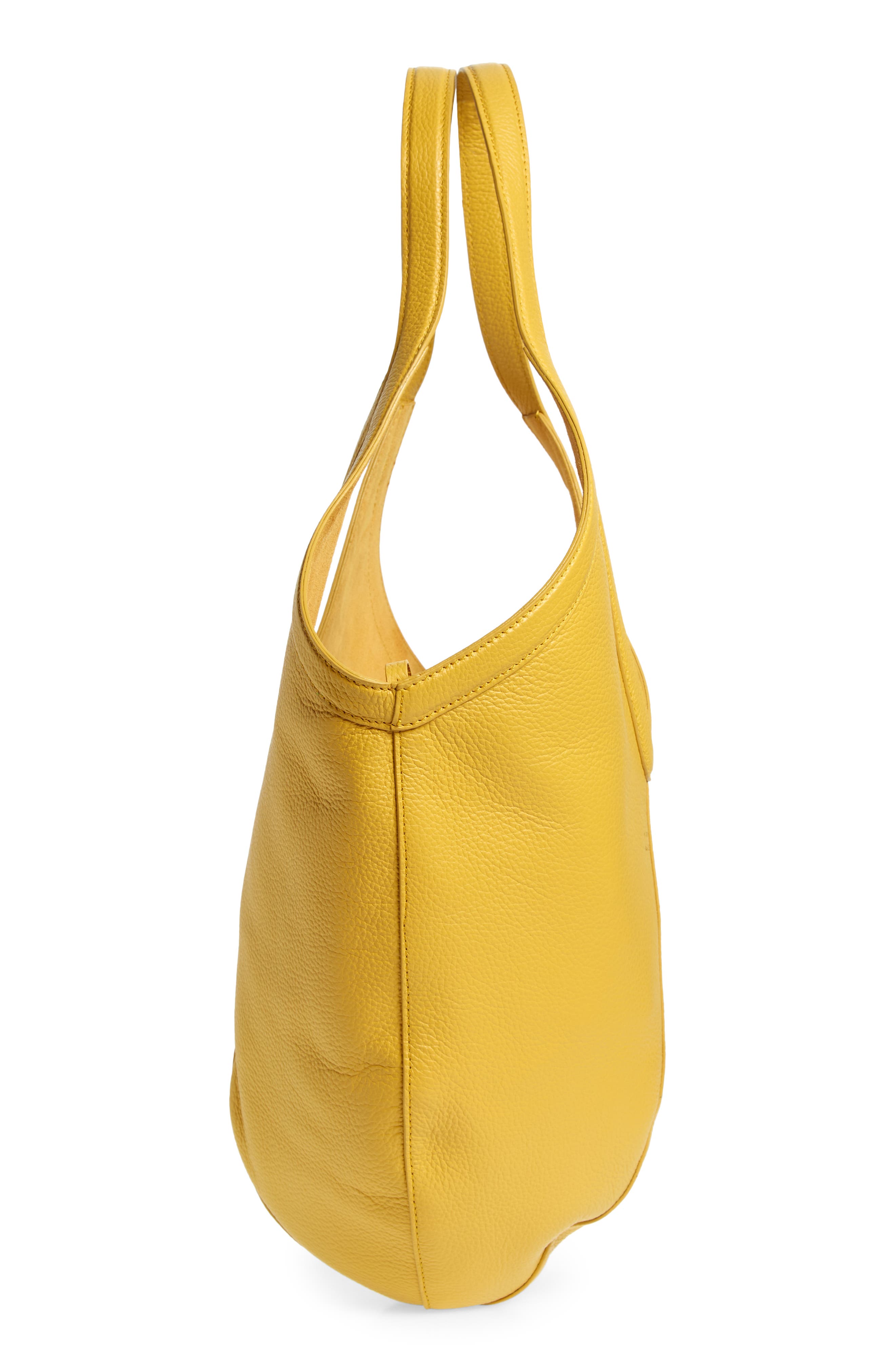 Small Soft M Leather Hobo Bag, Alternate, color, CITRUS