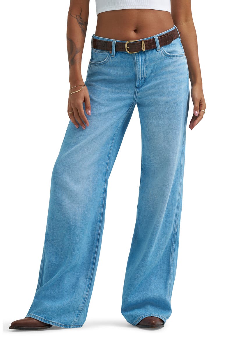 Worldwide Mid Rise Wide Leg Jeans, Main, color, PRAIRIE PATHWAY