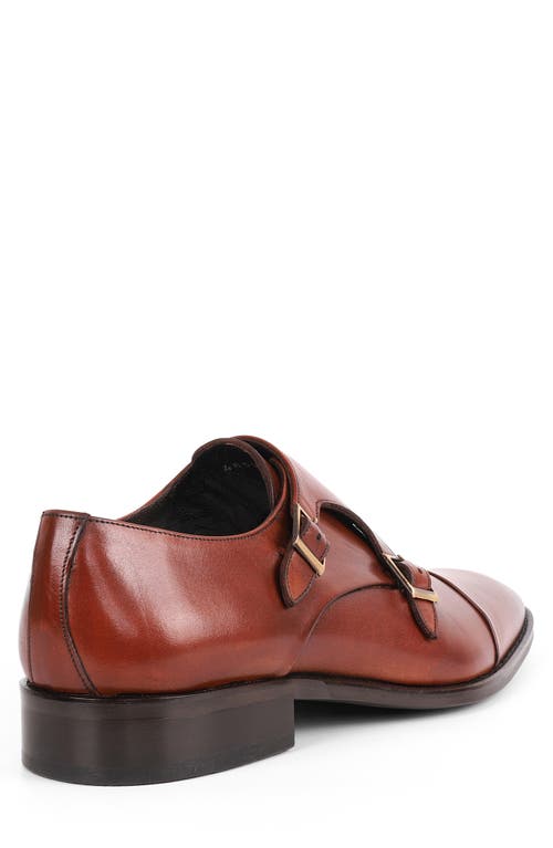 Vellapais Lefors Double Monk Strap Leather Loafer In Cognac