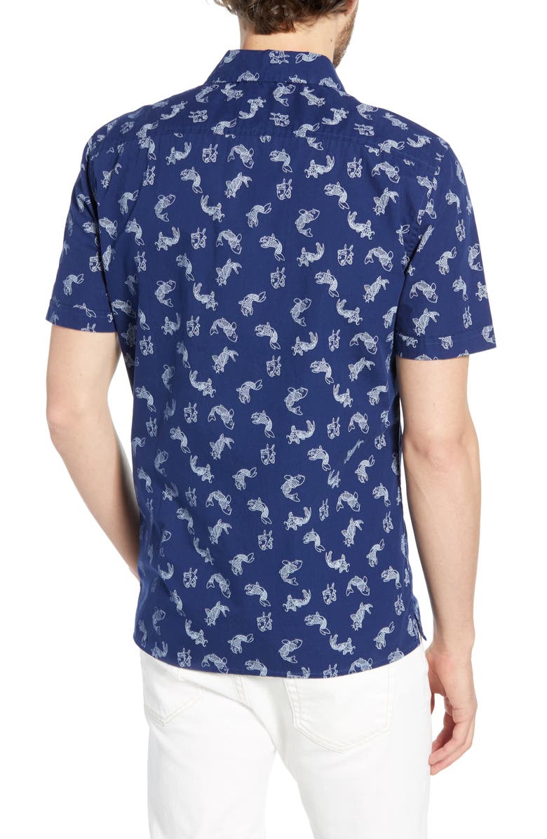French Connection Koi Print Slim Fit Shirt, Alternate, color, 
