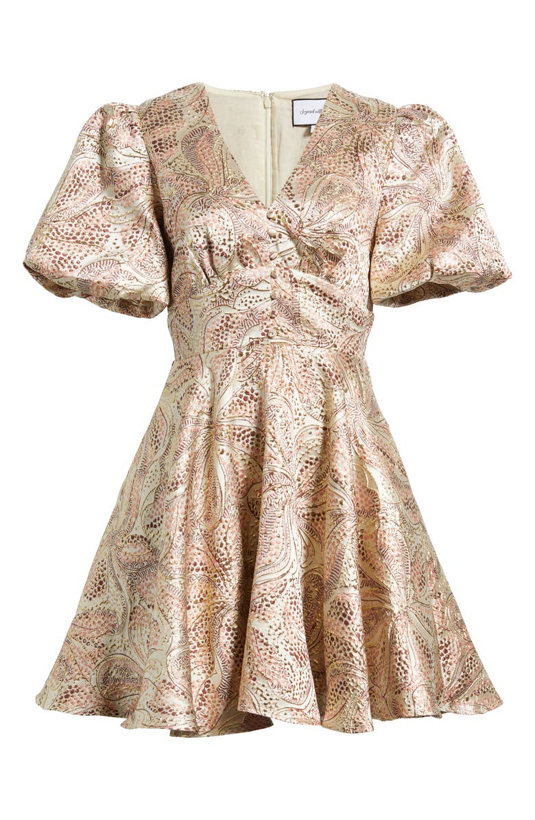 LAYERED WITH LOVE Lil Alona Jacquard V-Neck Minidress, Alternate, color, 