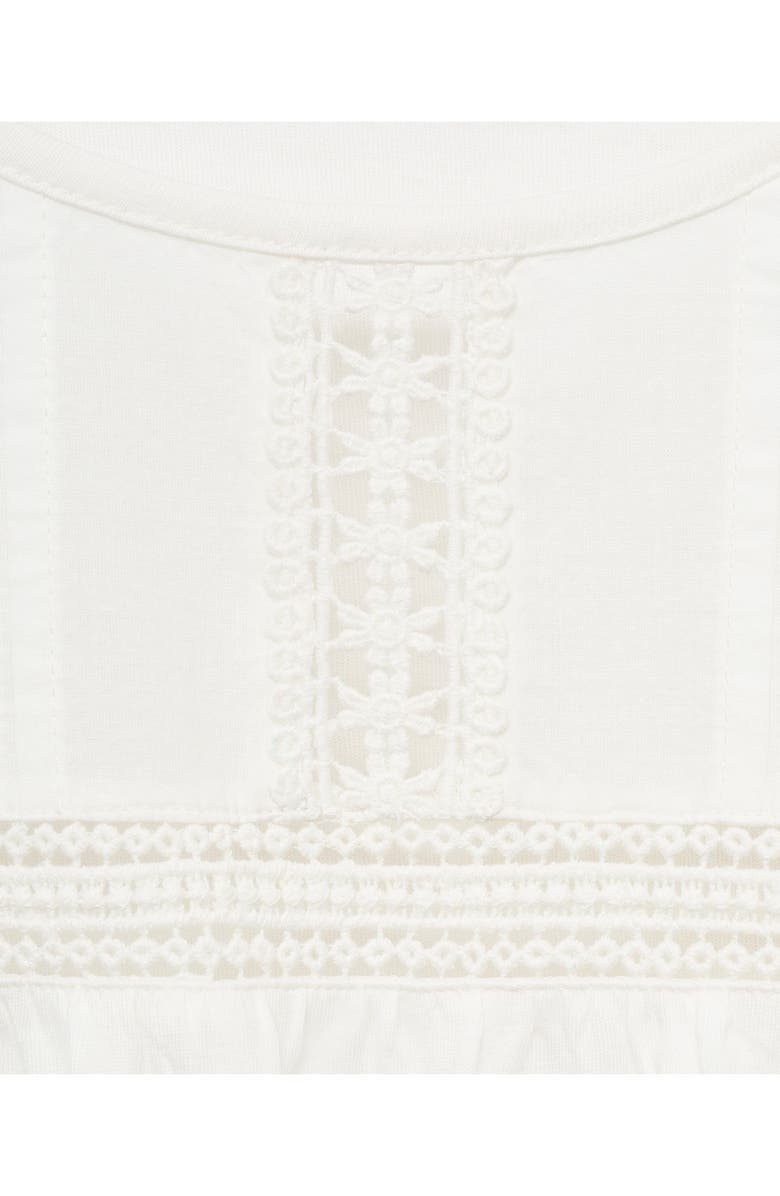 MANGO Openwork Cotton T-Shirt, Alternate, color, Off White
