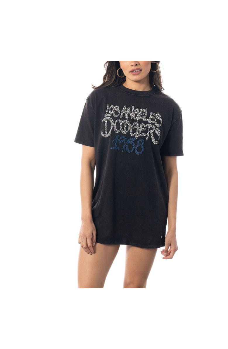 THE WILD COLLECTIVE Women's The Wild Collective Black Los Angeles Dodgers T-Shirt Dress, Alternate, color, Black
