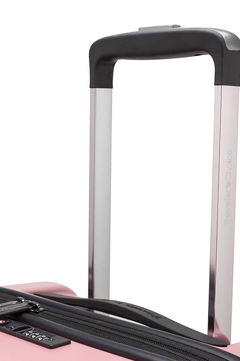 Traveler's Choice Millennial 21" Hardside Carry-On Spinner Luggage, Alternate, color, PINK