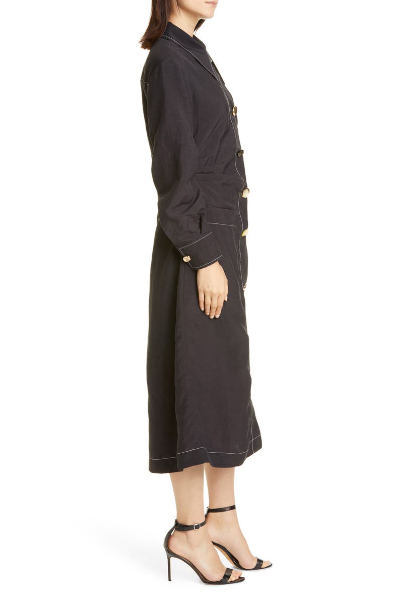 Rejina Pyo Paula Ruched Long Sleeve Midi Shirtdress, Alternate, color, 