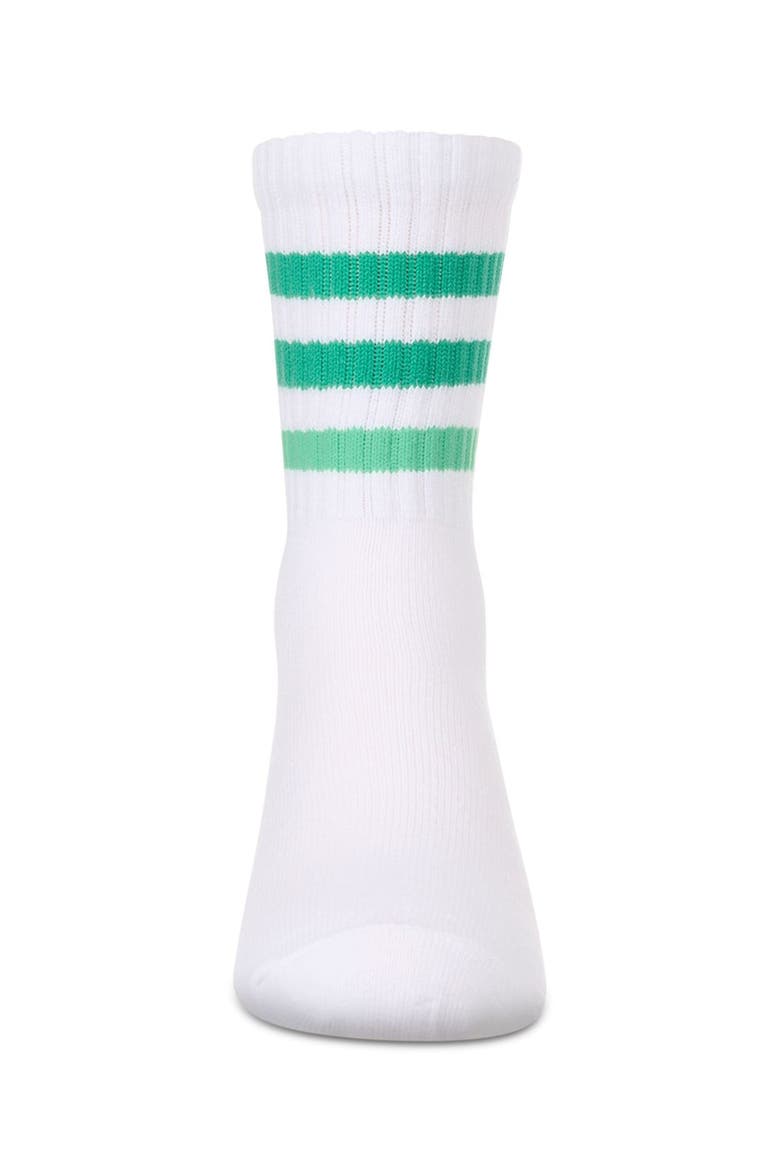 Two Tone Varsity Stripe Crew Socks, Alternate, color, Green