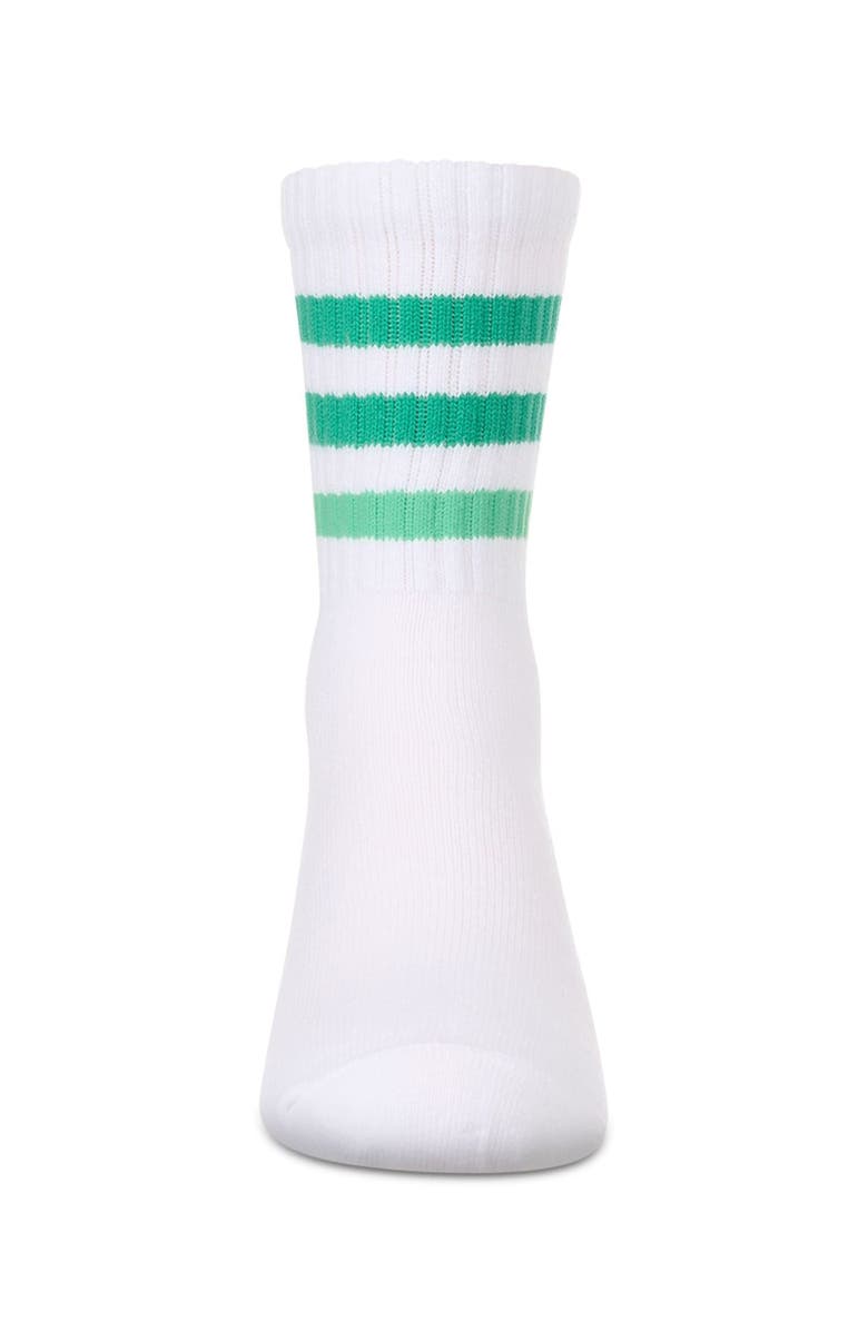 MeMoi Two Tone Varsity Stripe Crew Socks, Alternate, color, Green