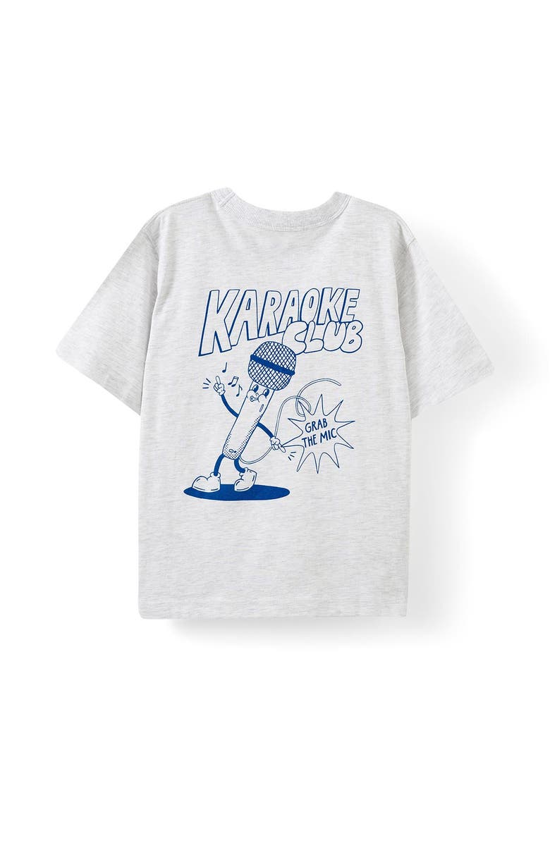 Cotton On Kids Kid's Poppy Oversize Graphic Print Tee, Alternate, color, Grey Marle Karaoke Club