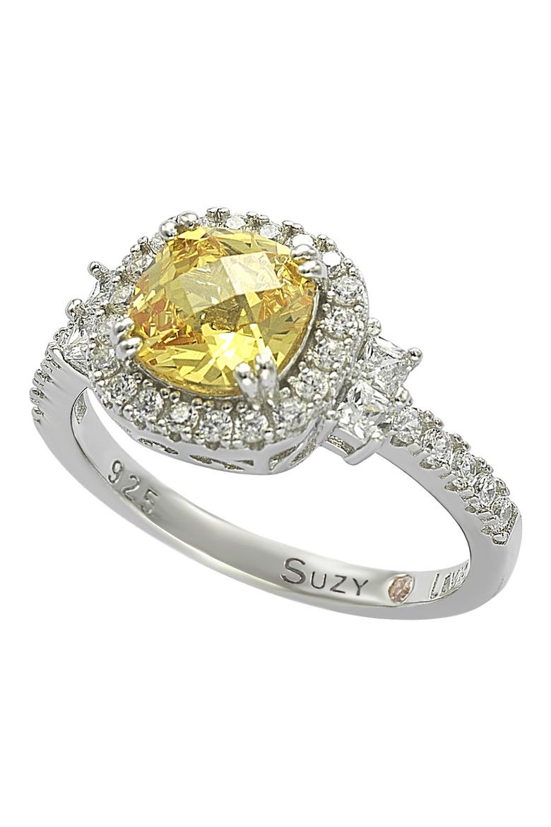 Yellow CZ Engagement Ring, Main, color, YELLOW