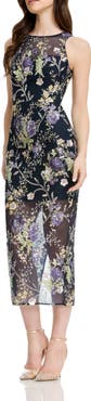Dress the Population Helena Sequin Floral Cocktail Sheath Dress