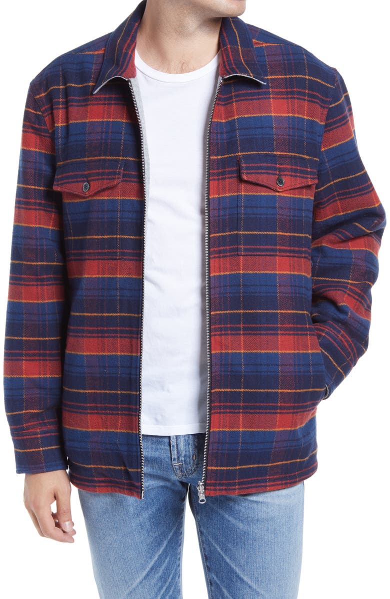BLANKNYC Five O'Clock Shadow Slim Fit Plaid Reversible Shirt Jacket ...