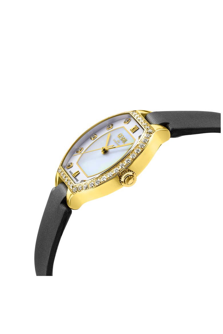 Lugano Swiss Diamond Bracelet Watch, 30mm x 36.2mm, Alternate, color, BLACK