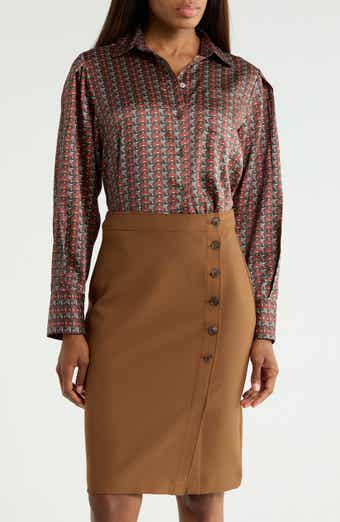 Estrella Geometric Print Cropped Shirt