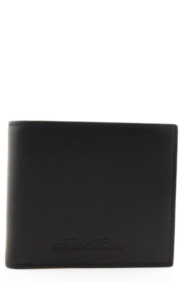 Brooks Brothers Rochdale Leather Bifold Wallet, Main, color, Jet Black