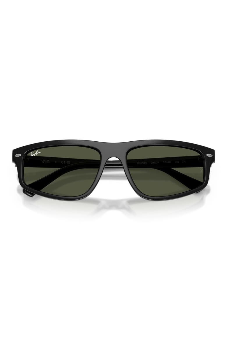 59mm Irregular Sunglasses, Alternate, color, BLACK / GREEN