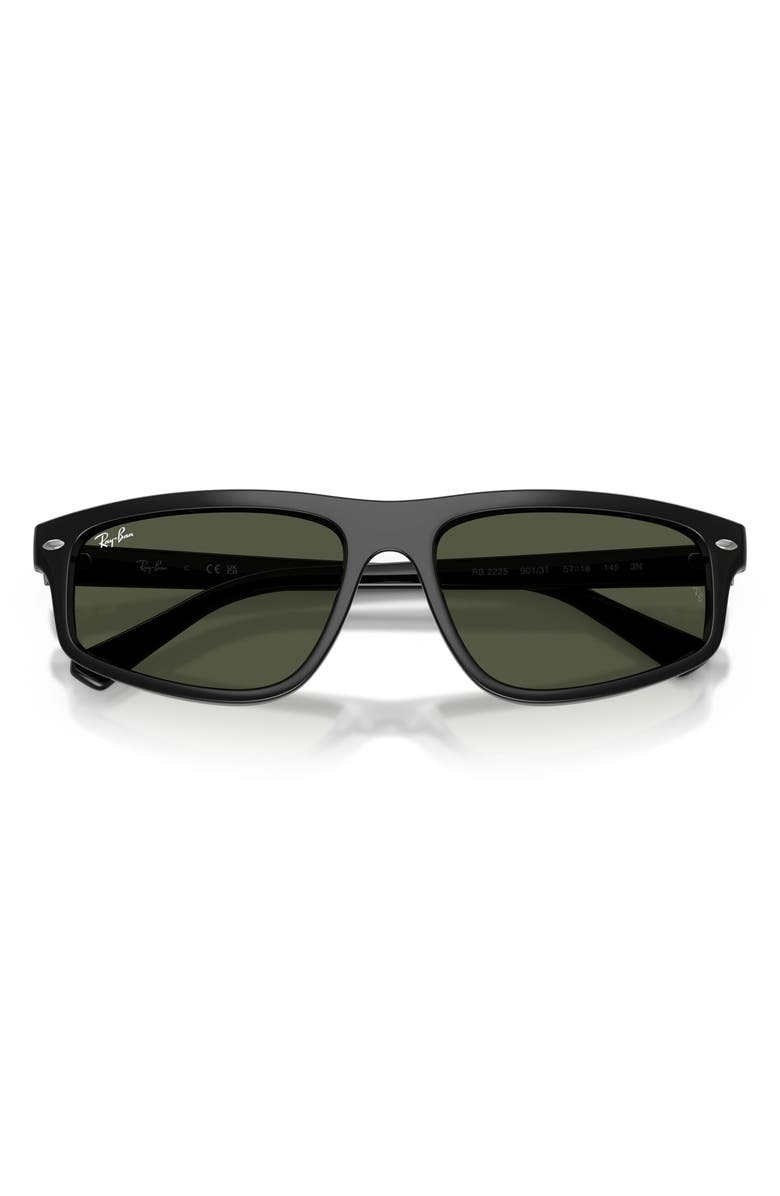Ray-Ban 59mm Irregular Sunglasses, Alternate, color, Black / Green