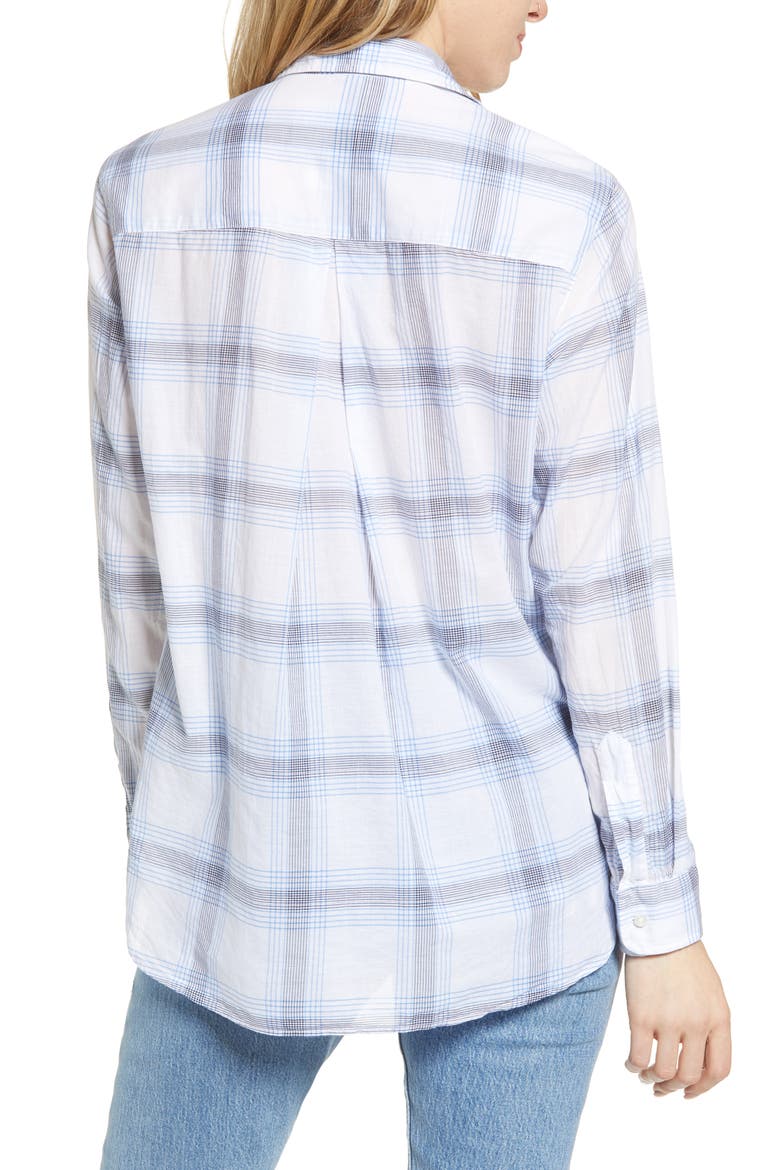 The Hero Tissue Cotton Button-Up Shirt, Alternate, color, WILMA WHITE BLUE AND BLACK