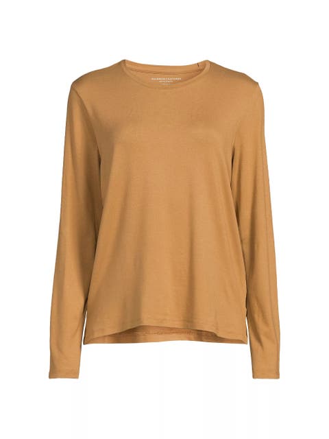 Soft Touch Semi Relaxed Long Sleeve Crewneck T-Shirt