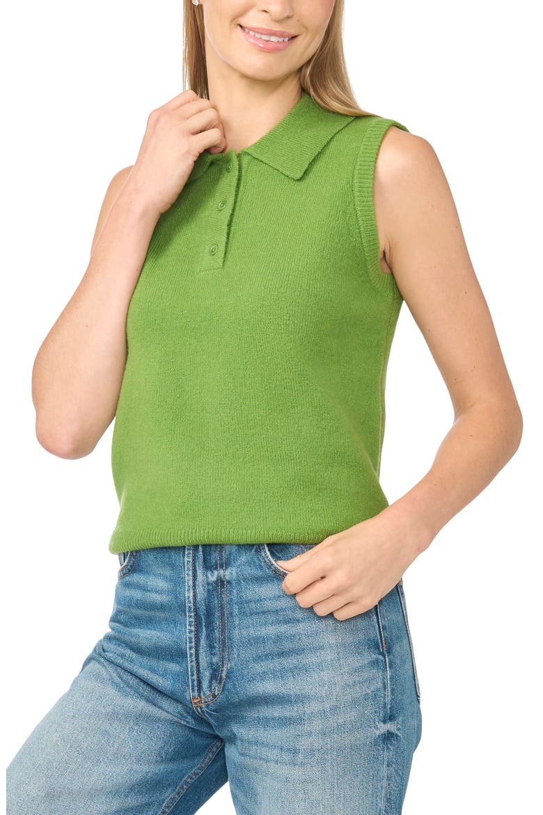 Polo Sweater Vest, Main, color, SALTED LIME COZY