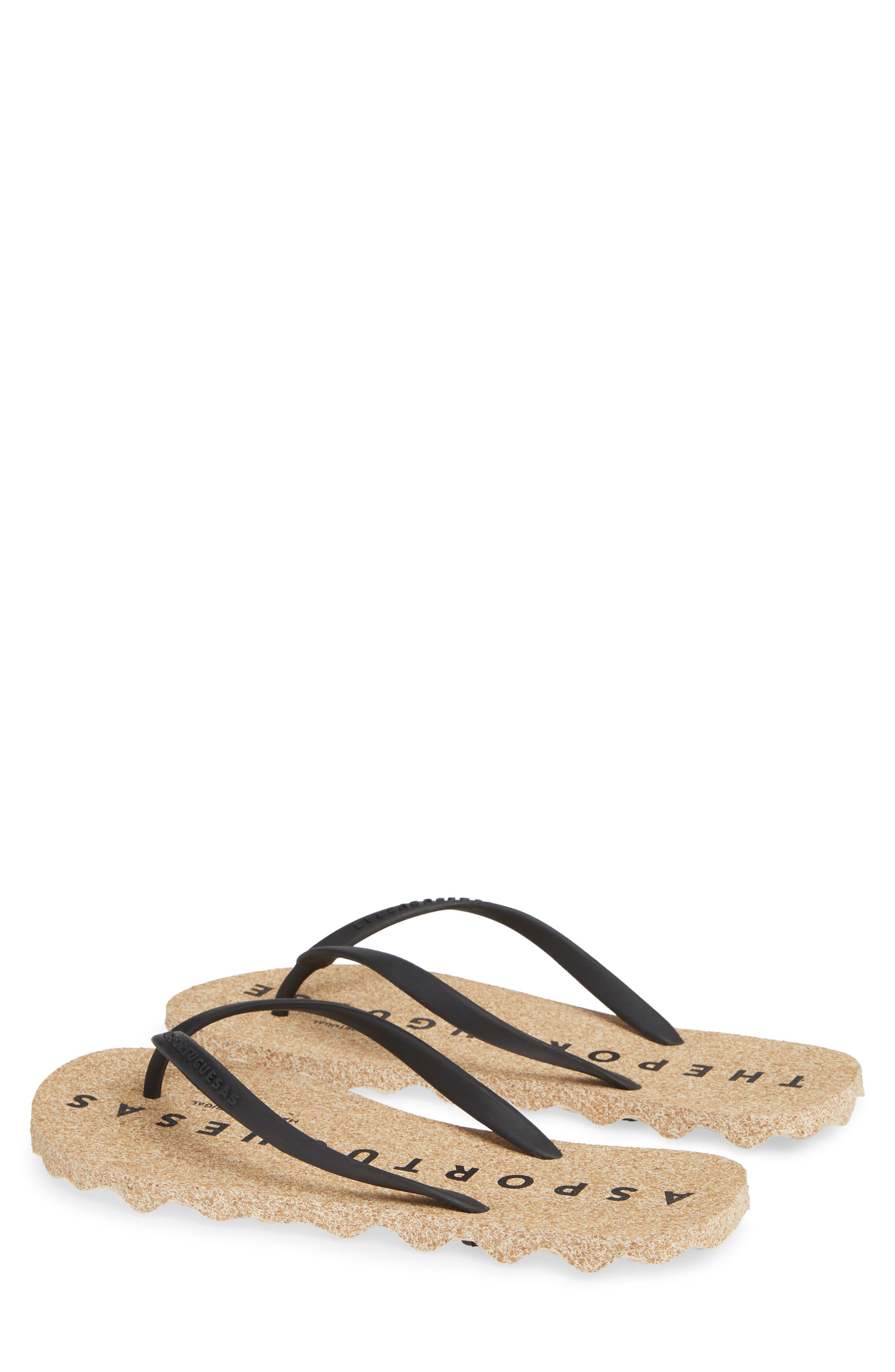 Fly London Base Flip Flop, Alternate, color, NATURAL/ BLACK CORK