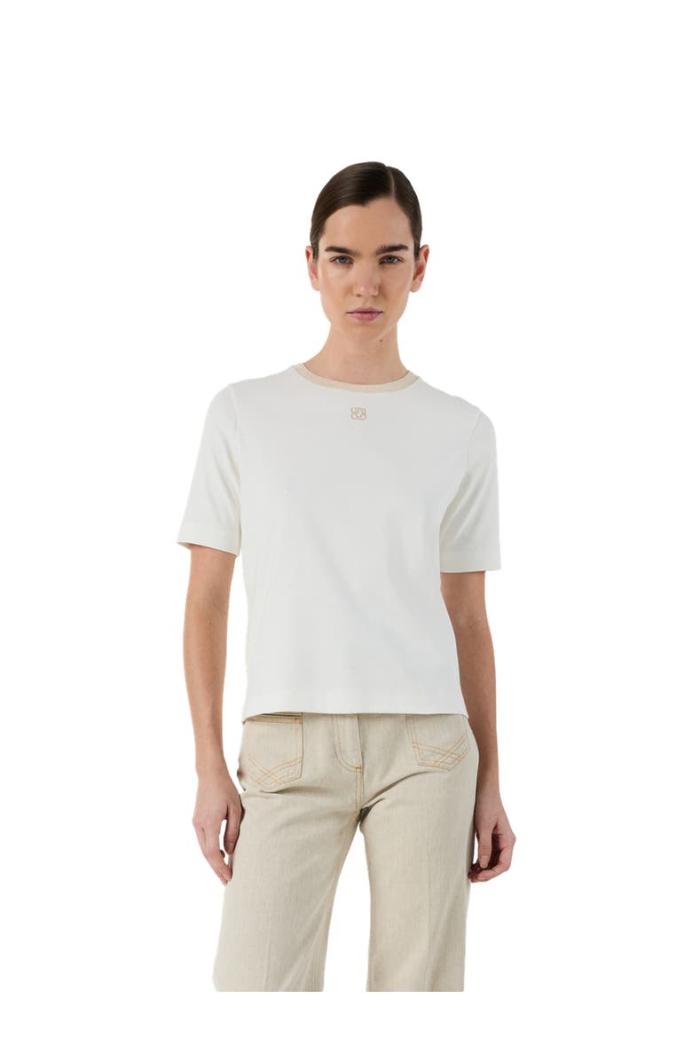 GERARD DAREL Mavie Embroidered Monogram T-Shirt, Main, color, Ecru