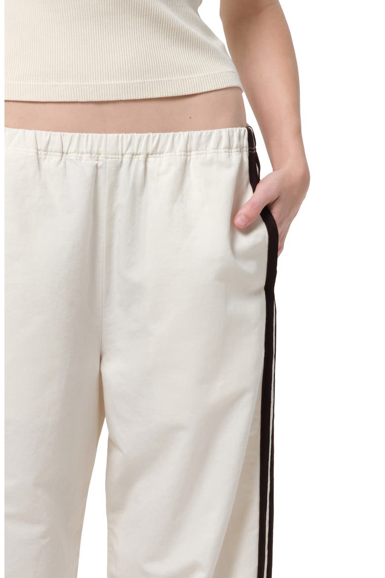 Aurora Side Stripe Cotton & Linen Track Pants, Alternate, color, CREAM