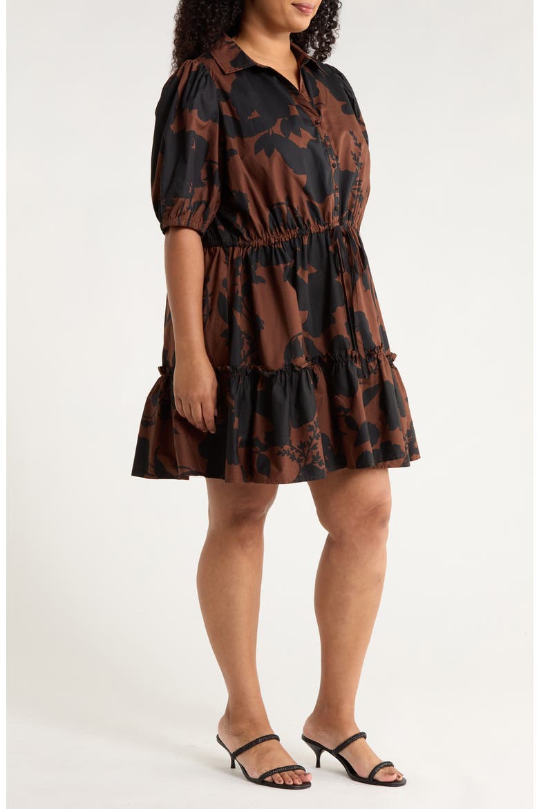 Somerton Floral Stacie Shirtdress, Alternate, color, CHOCOLATE