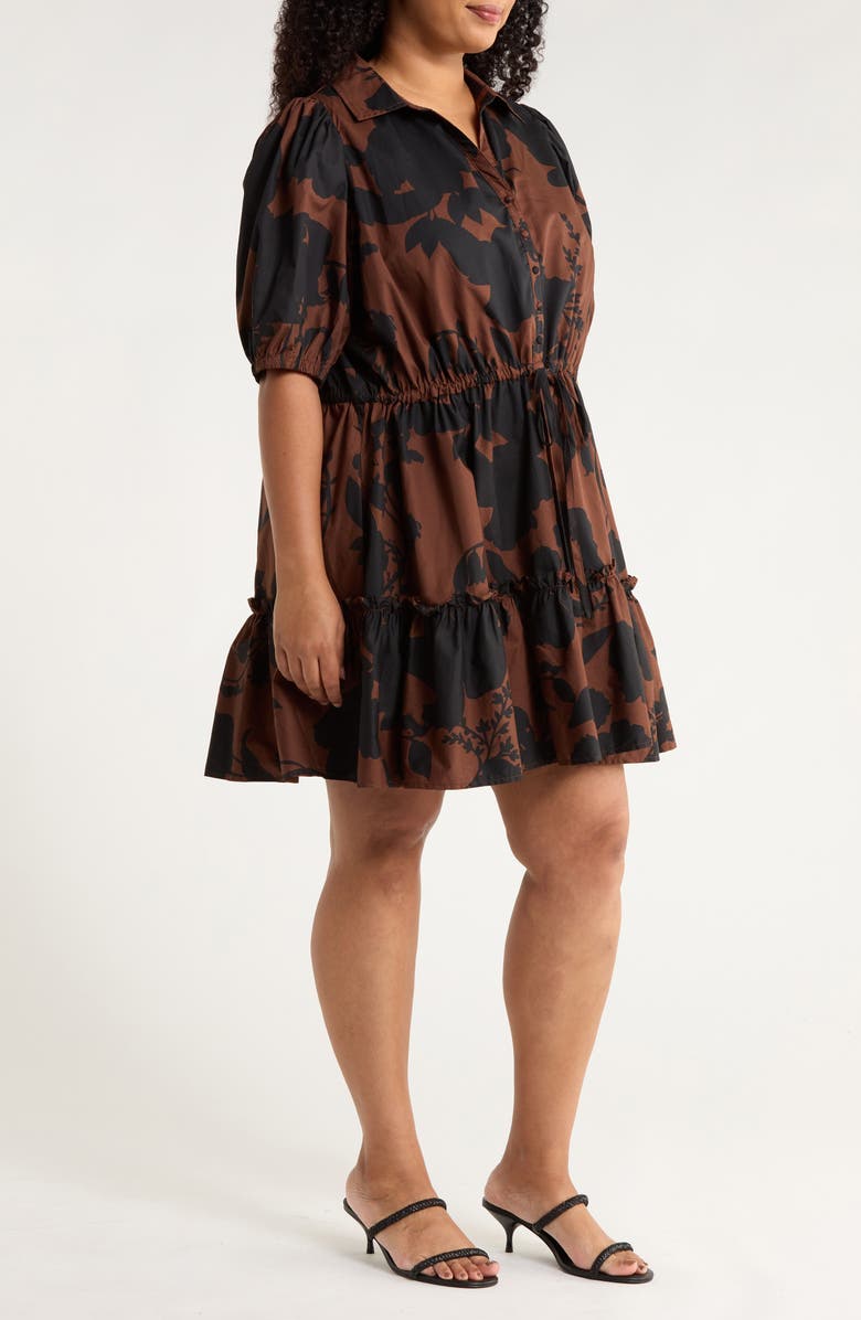 SUGARLIPS Somerton Floral Stacie Shirtdress, Alternate, color, Chocolate