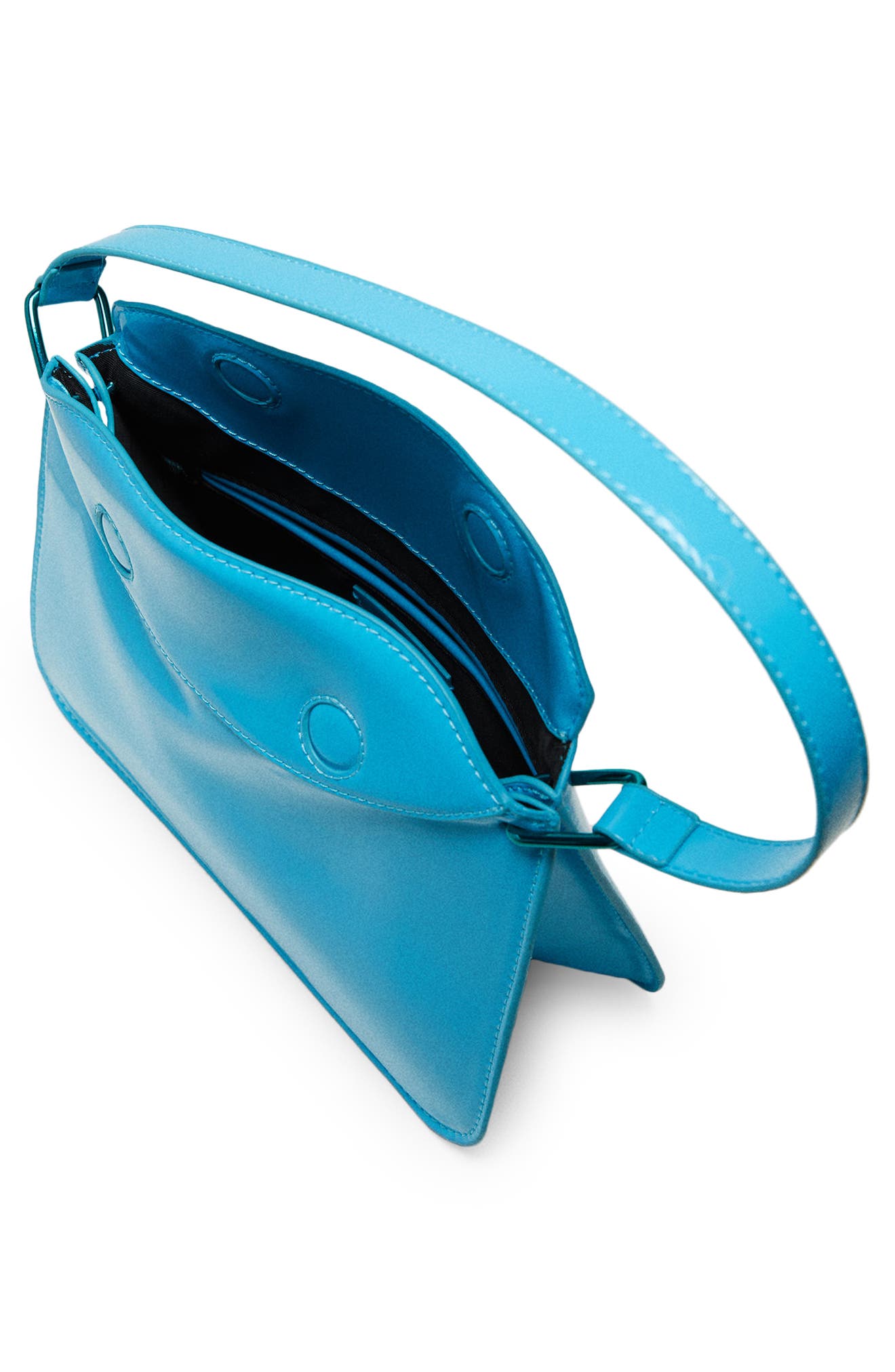 MANGO Faux Leather Baguette Bag, Alternate, color, 