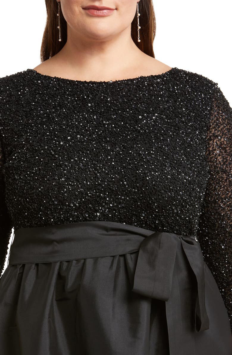 Pisarro Nights Sequin Bodice Taffeta Gown, Alternate, color, 