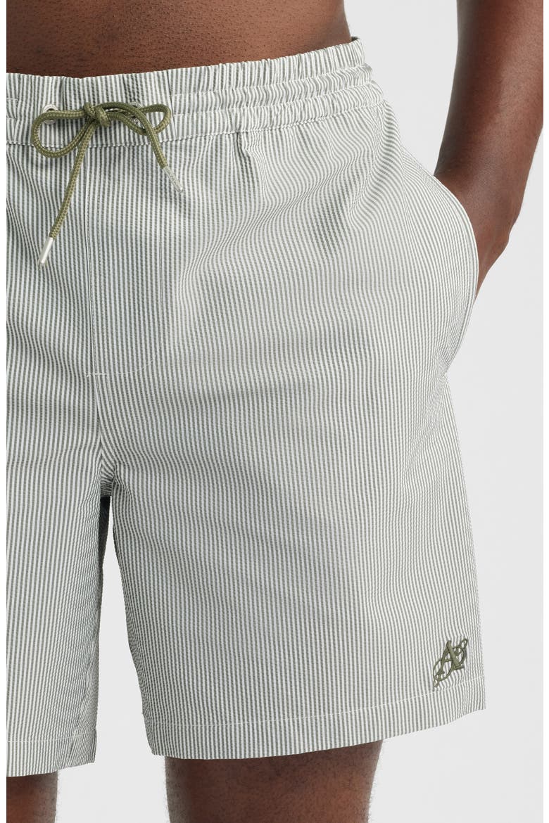 Ciper Stripe Swim Trunks, Alternate, color, CHALK WHITE/ GREEN