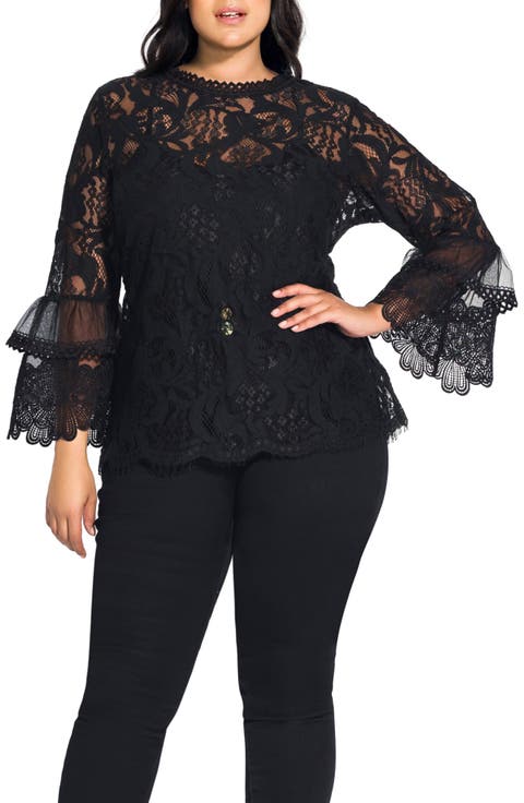 Beauty Allover Lace Cotton Blend Blouse