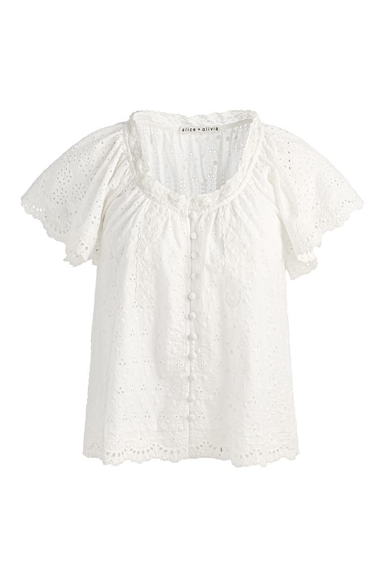 Odette Eyelet Lace Top, Alternate, color, OFF WHITE